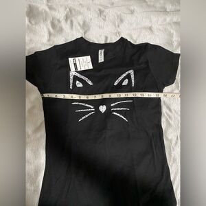 Black Cat Face Graphic Women's T-Shirt